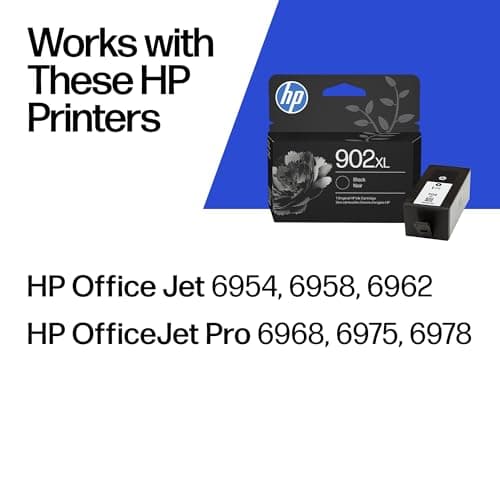 HP 902XL Black High-Yield Ink Cartridge Printers | Works with Printer Series: OfficeJet 6954, 6958, 6962, OfficeJet Pro 6968, 6975, 6978 | Eligible for Instant Ink | T6M14AN