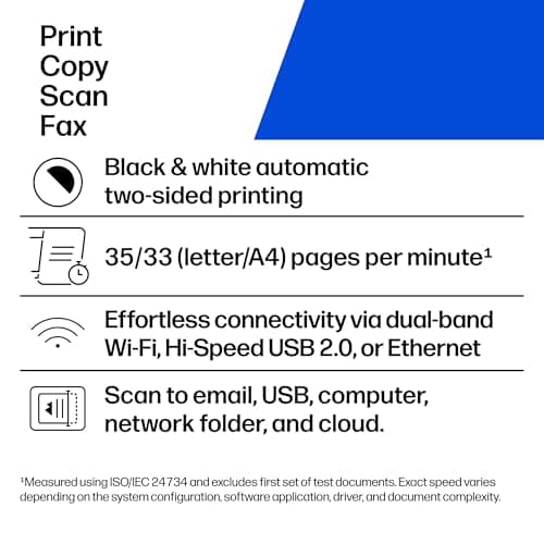 HP LaserJet Pro MFP 3101fdw Wireless Black & White All-in-One Laser Printer, Scanner, Copier, Fax, Best-for-Office (3G628F)