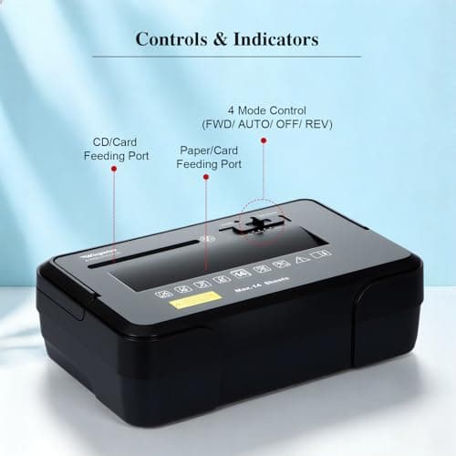 Wingwise 14-Sheet Paper Shredder for Home Office, Cross Cut Shredder Heavy Duty with 5.5 Gallons Bin, Office Shredder for CDs/Credit Card, P-4 Security, Anti-Jam System