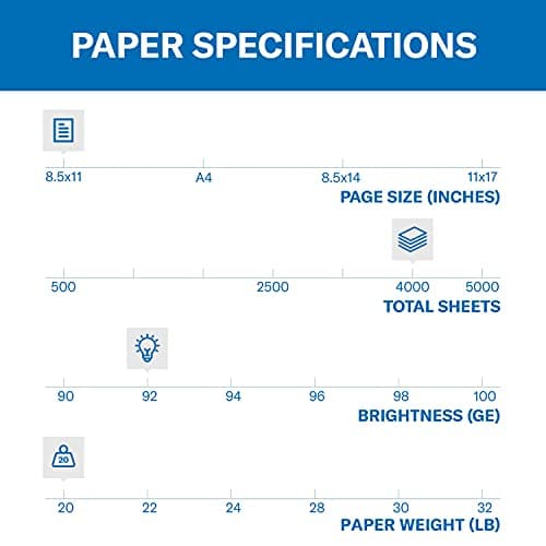 Hammermill Printer Paper, 20 lb Copy, 8.5 x 11-8 Ream (4,000 Sheets) - 92 Bright, Made in the USA