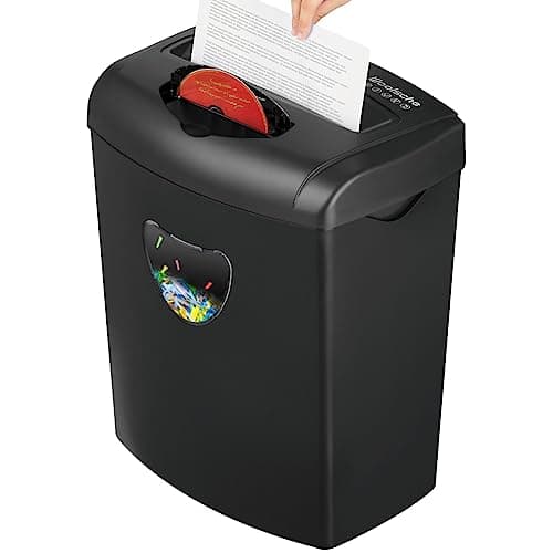 Paper Shredder for Home,Shred 12 Sheet Cross Cut,5.55-Gallon Basket, P-4 Security,Shred Paper/Cards/CDs/Staples/Clips - Jam Proof System for Home Office