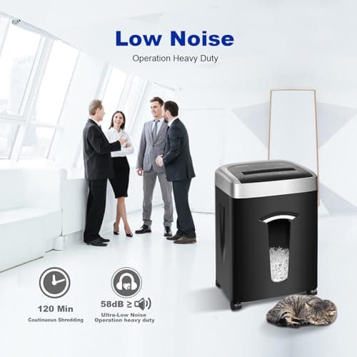 Wingwise 120-Minute Paper Shredder - 15-Sheet Capacity, 30L(7.9 Gallon) Bin, 58dB Quiet Operation, P4 Cross-Cut Heavy-Duty Shredder for Home & Office Use
