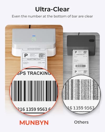 MUNBYN Bluetooth Thermal Label Printer RW403B, Wireless 4x6 Shipping Label Printer for Small Business, Compatible with Android, iPhone, Windows, Mac, Chromebook, Print Width 1.57"-4.25" (Grey)