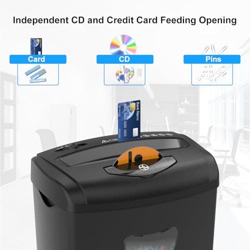 Paper Shredder for Home,Shred 12 Sheet Cross Cut,5.55-Gallon Basket, P-4 Security,Shred Paper/Cards/CDs/Staples/Clips - Jam Proof System for Home Office