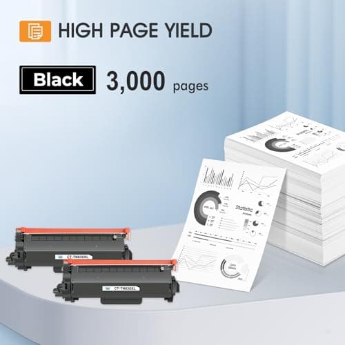 TN830XL TN830 TN 830XL 830 Toner for Brother Printer DCP-L2640DW HL-L2460DW Replacement for Brother TN830 XL/V/R 830 XL TN-830XL Cartridge MFC-L2820DW HL-L2405W HL-L2400D HL-L2480DW Black High Yield