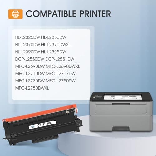 TN760 Toner for Brother Printer TN730: Compatible for Brother TN-730/TN-760 TN 760 TN-760 730 MFC-L2710DW DCP-L2550DW HL-L2395DW MFC-L2750DW TN-730 HL-L2350DW HL-L2370DW HL-L2390DW Black Cartridge