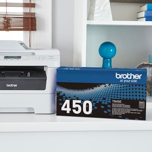 Brother Genuine High Yield Toner Cartridge, TN450, Replacement Black Toner, Page Yield Up To 2,600 Pages