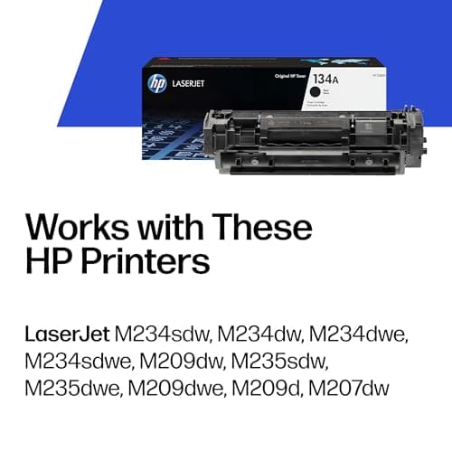 HP 134A Black Toner Cartridge Printers | Works with LaserJet M209 Series; LaserJet MFP M234 Series | W1340A