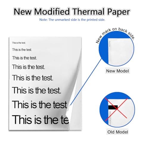 Thermal Printer Paper 8.5 x 11 Inch, 100 Sheets US Letter Size Thermal Paper, Compatible with M08F/A40 Thermal Portable Printer, Continual Feeding Folded Printing Paper (100 Sheets/Continuous Folding)