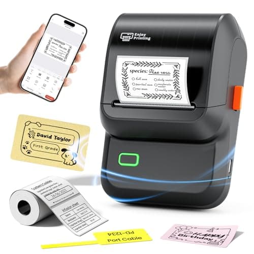 Ponek Label Maker Machine with Tape, M100 Address Barcode Label Printer, Versatile App 4000 Icons and 300 Fonts, Industrial Label Makers for Small Business, Office, Home, School, Safety Label Makers