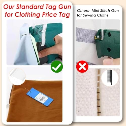 BS ONE Price Tagging Gun for Clothing, Standard Retail Price Tag Attacher Gun for Clothes with 6 Needles & 1000pcs 2" Barbs Fasteners for Store
