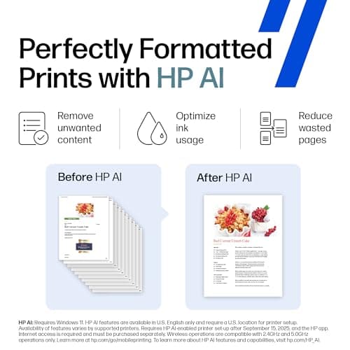 HP DeskJet 2827e Wireless All-in-One Color Inkjet Printer, Scanner, Copier, Best-for-Home, 3 Month Instant Ink Trial Included, AI-Enabled (6W7F5A)