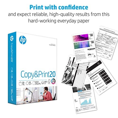 HP Printer Paper | 8.5 x 11 Paper | Copy &Print 20 lb | 1 Ream Case - 500 Sheets| 92 Bright | FSC Certified | 200060