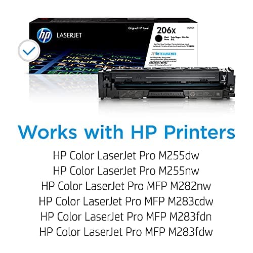 HP 206X Black Toner Cartridge | Works with Color LaserJet Pro M255, MFP M282, M283 Series | W2110X