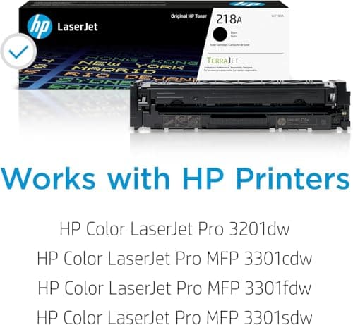 HP 218A Toner Cartridge 4-Pack (Black, Cyan, Magenta, Yellow) | Compatible Color LaserJet Pro 3201 & MFP 3301 Series Printers | W2180AQ1 Combo Pack