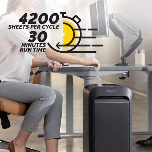 Fellowes Mfg Co. 5015401 Powershred LX22M 20 Manual Sheet Capacity Micro-Cut Shredder - Black