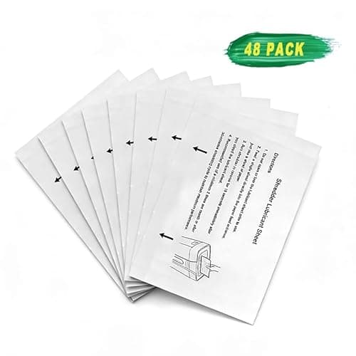 48PACK Paper Shredder Lubricant Sheets with Shredder Oil for Shredder lubricating and Clean, Sharpens Shredder Blades and Reduce dust