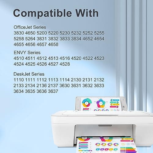 TEINO 63XL Ink Cartridges Black and Color Replacement for HP Ink 63 63XL Ink Cartridge Combo Pack Work for HP OfficeJet 4520 3830 4650 5258 5255 4652 3833 DeskJet 1112 3630 Printers 63 Ink, 2-Pack
