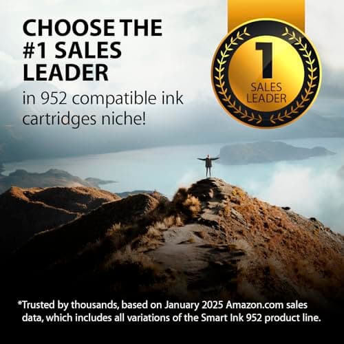 Smart Ink Compatible Ink Cartridges Replacement for HP 952XL 952 XL 4 Combo Pack (Black, Cyan/Magenta/Yellow) to use with HP OfficeJet Pro 8710 7740 8720 8715 8210 8703 OfficeJet 8702 Printers