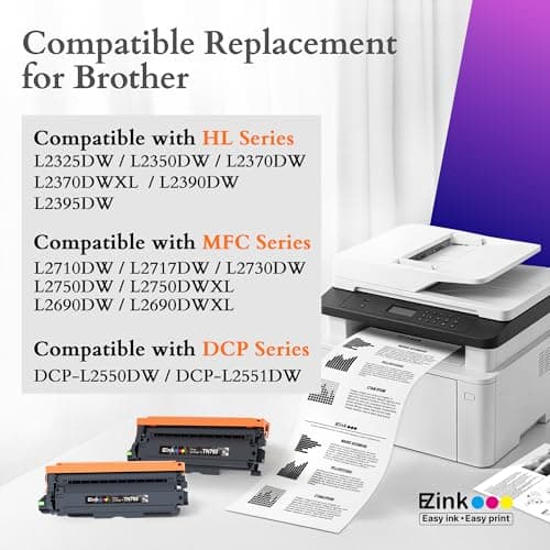 E-Z Ink TN760 Toner for Brother Printer Compatible for Brother TN-760 TN730 TN-730 Toner Cartridges to Use with MFC-L2710DW MFC-L2750DW HL-L2350DW HL-L2370DW HL-L2395DW L2390DW DCP-L2550DW (2 Black)